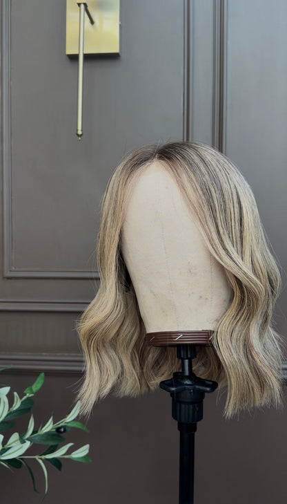 Opal – Blonde Glueless Human Hair Bob Wig (Lace Top)