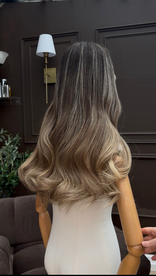 Silver Moonstone - Creamy Beige Human Hair Wig UK| (Lace Top)