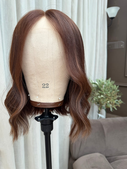Amber- Copper Brunette Glueless Human Hair Wig