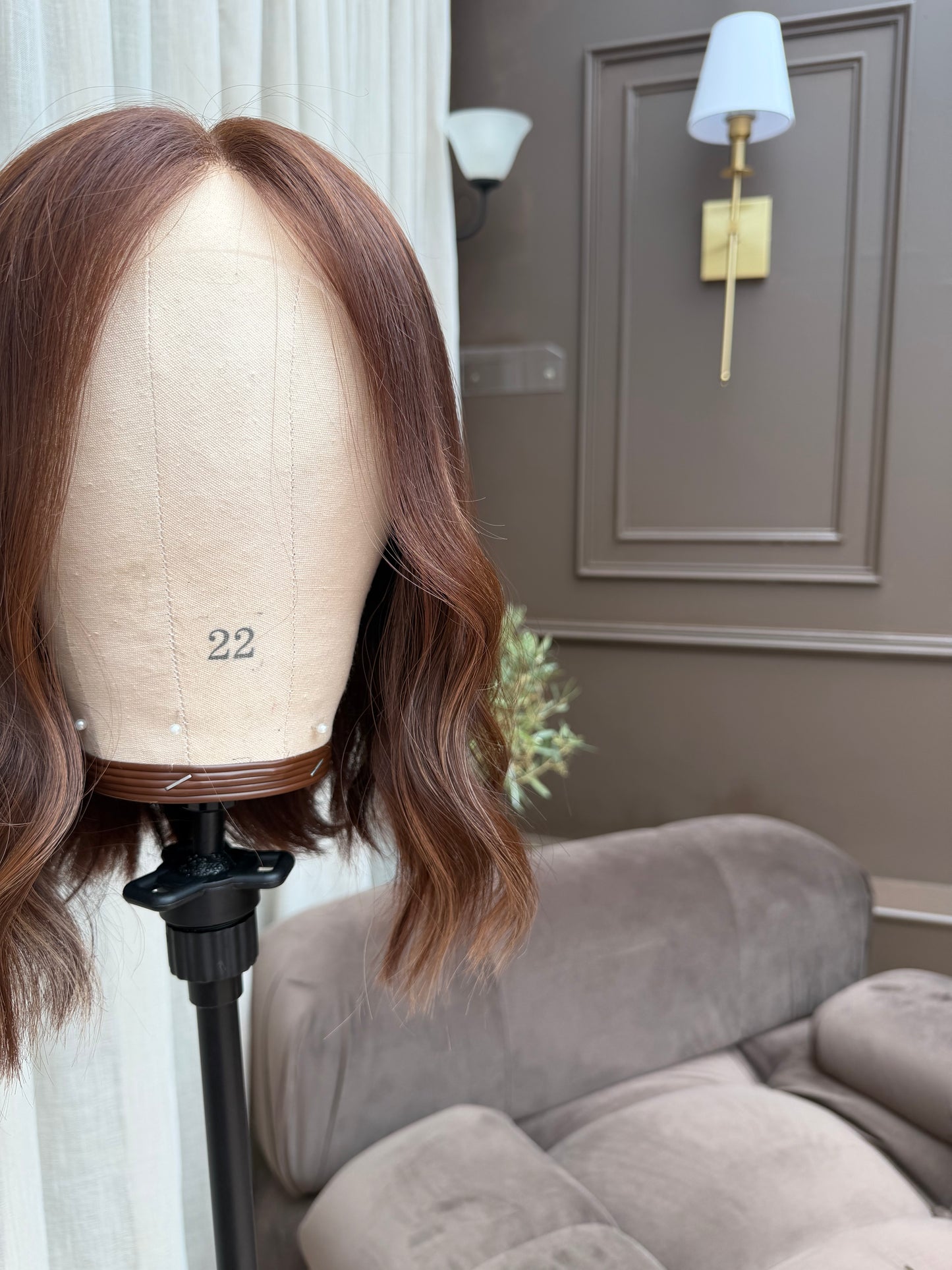 Amber- Copper Brunette Glueless Human Hair Wig