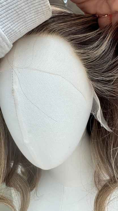 Smoky Quartz – Highlighted Brunette Glueless Human Hair Wig (Lace Top)