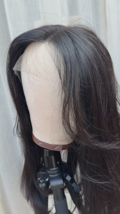 Jet-Black Glueless Human Hair Wig UK| (Lace Top)