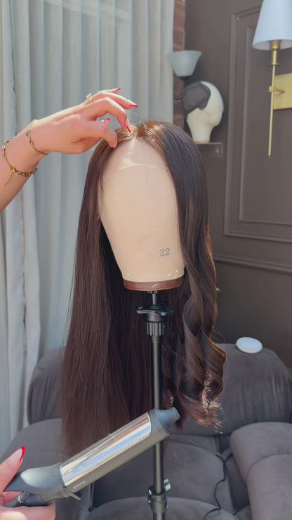 Brown Onyx – Brunette Glueless Human Hair Wig UK| (Lace Top)