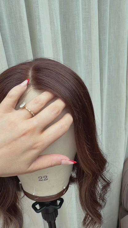 Amber- Copper Brunette Glueless Human Hair Wig